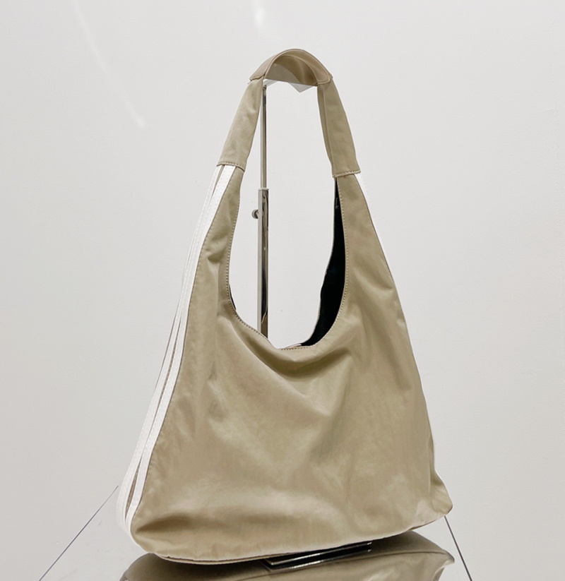 3 line Nilong cloth shoulder tote shoulder eco bag Handbag 3本