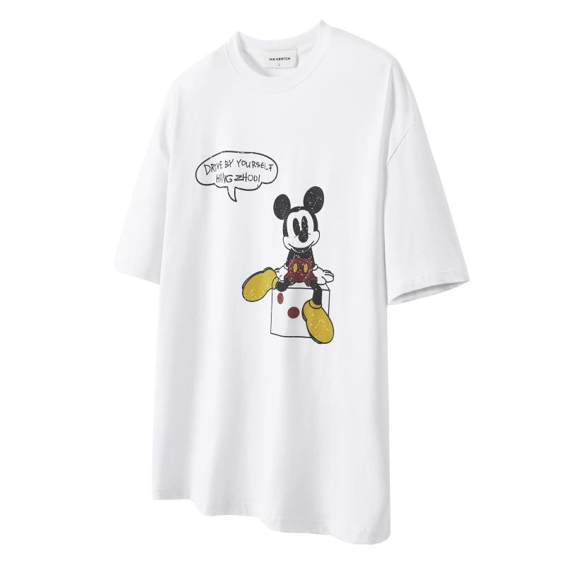 vintage printed Mickey printed round neck short sleeve T-shirt 
